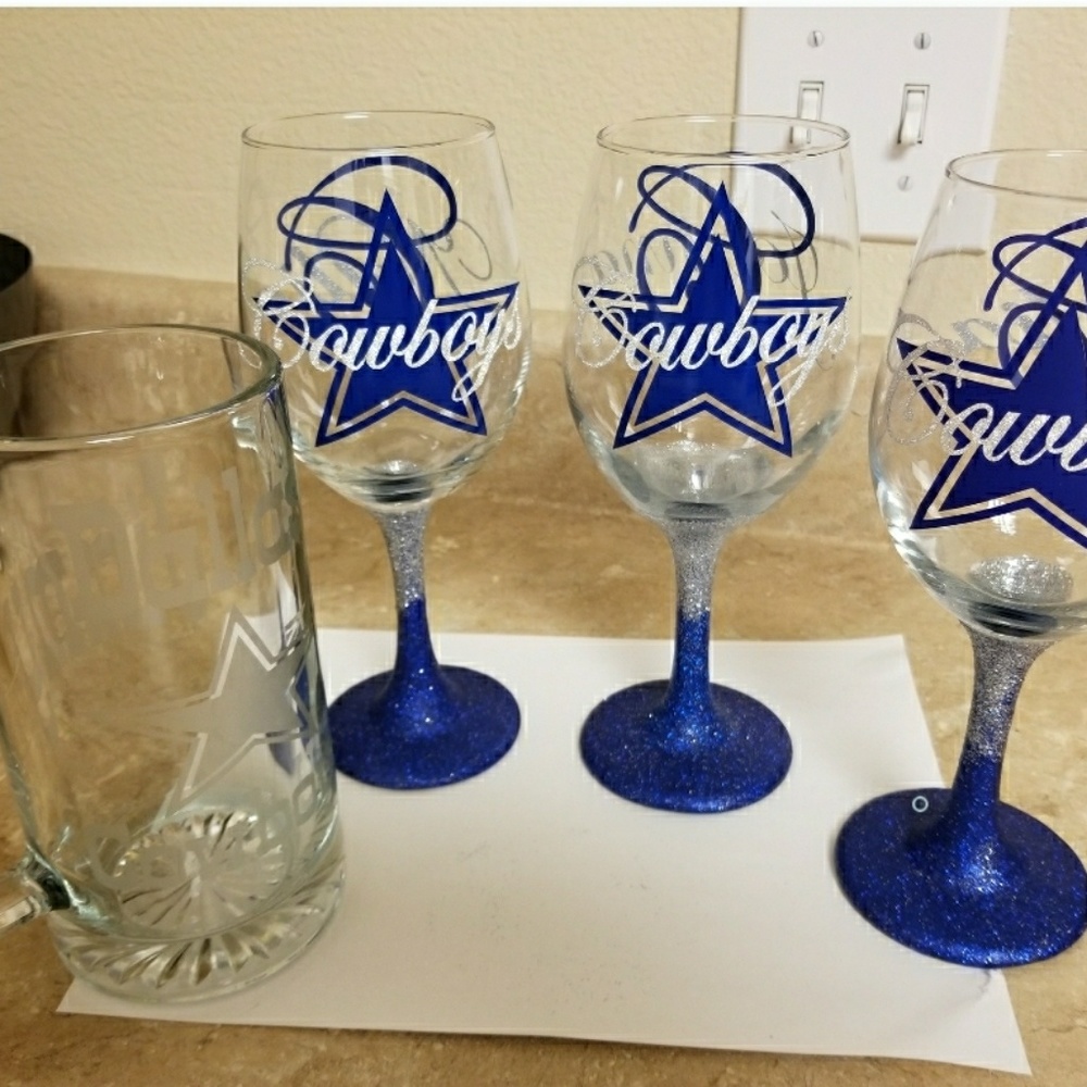 Dallas Cowboys Glass Beer/Wine Set 4